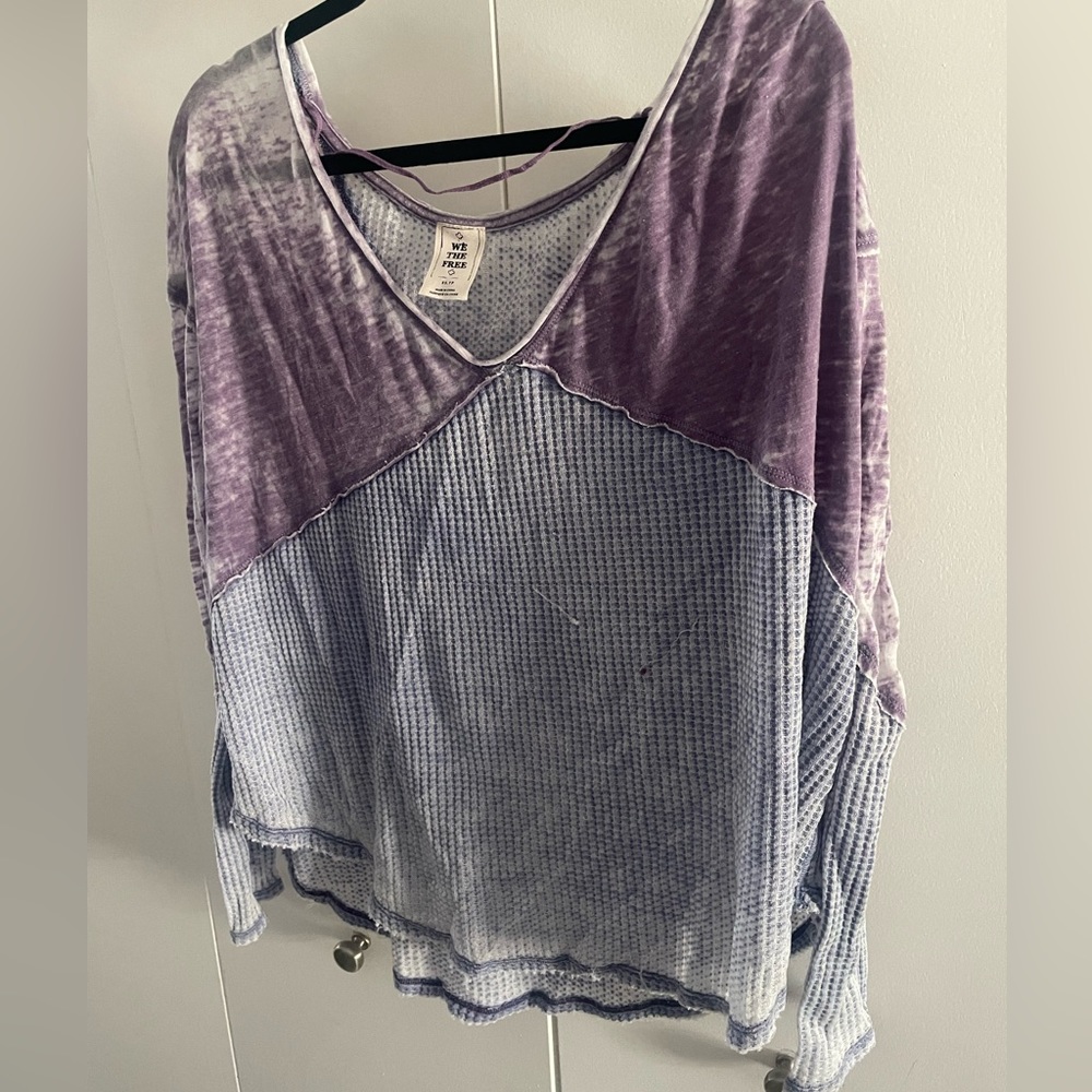 We the free, free people, extra small, long sleeve shirt, purple
